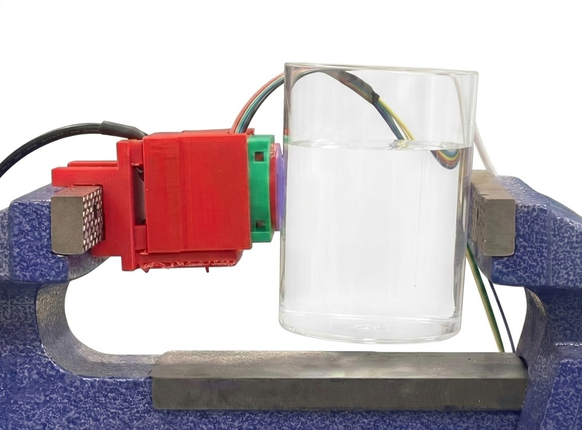 Fixed bench-vise cup experiment for dynamic mass estimation