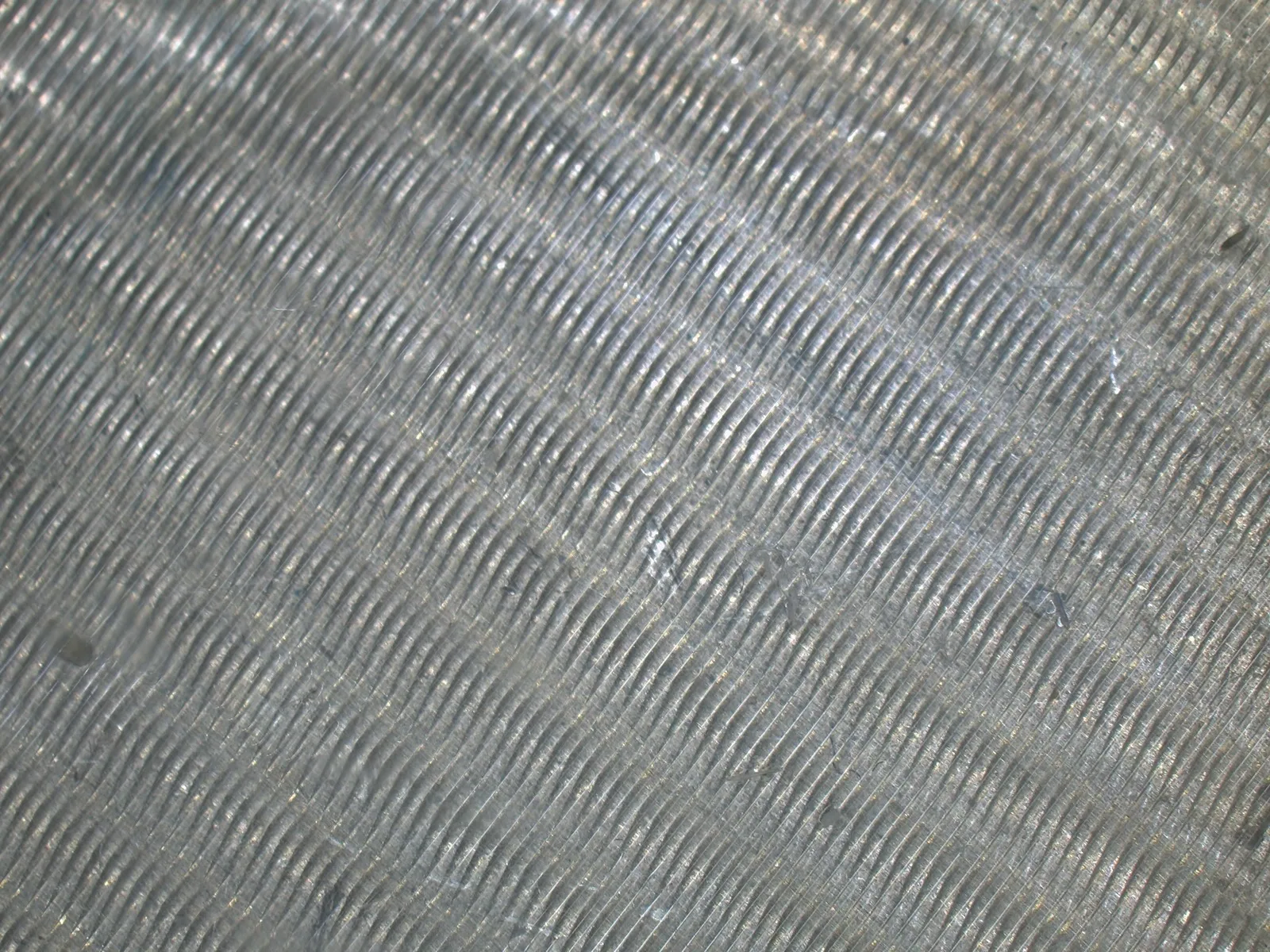 Our grating film under a microscope: fine parallel lines